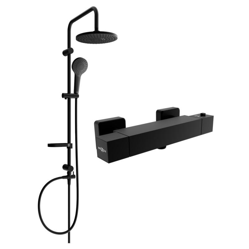 Mexen Cube Ерик външен душ комплект с душ глава и термостатичен душ