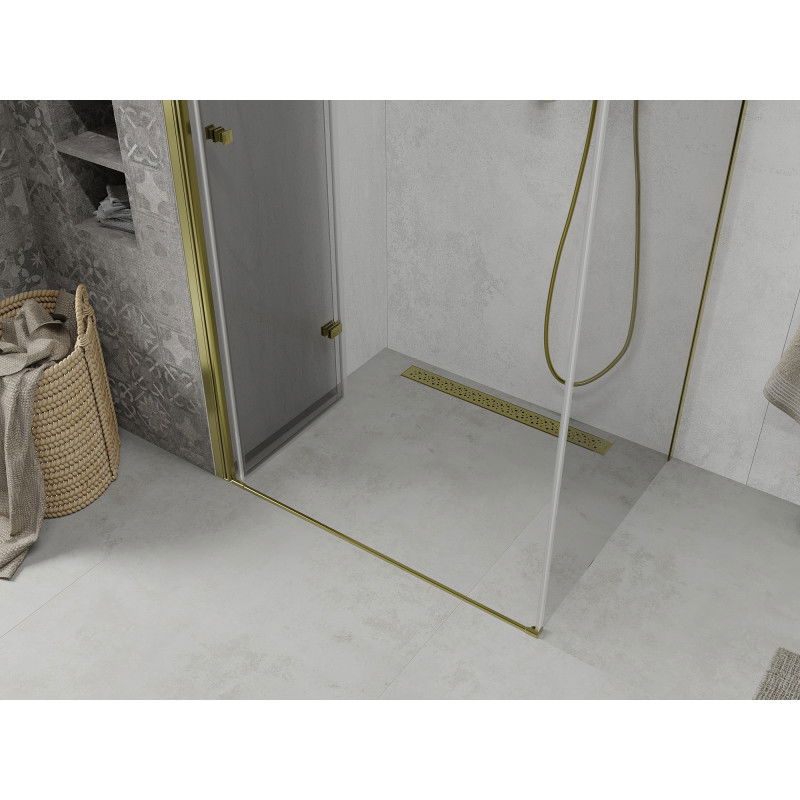 Mexen Lima сгъваема душ кабина 70 x 80 см, прозрачна, златна - 856-070-080-50-00