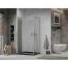 Mexen Lima сгъваема душ кабина 80 x 100 см, прозрачна, хром + плочка Flat, черна