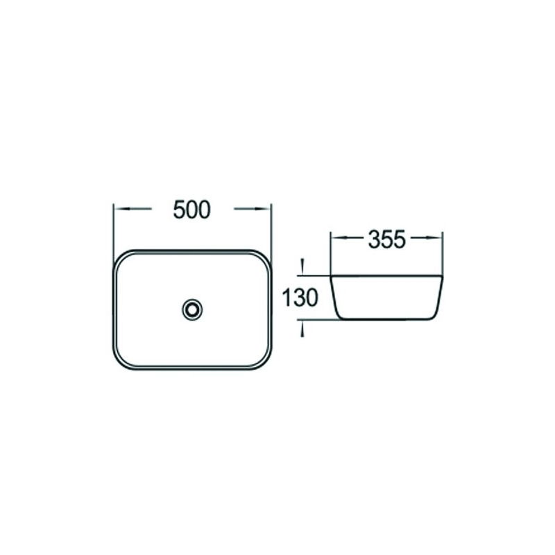 Mexen Luna керамичен умивалник над плот 50 x 35 cm, бял - 21635000