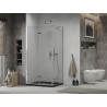 Mexen Lima сгъваем душ кабина 100 x 80 см, прозрачна, хром + поддушник Flat, черен