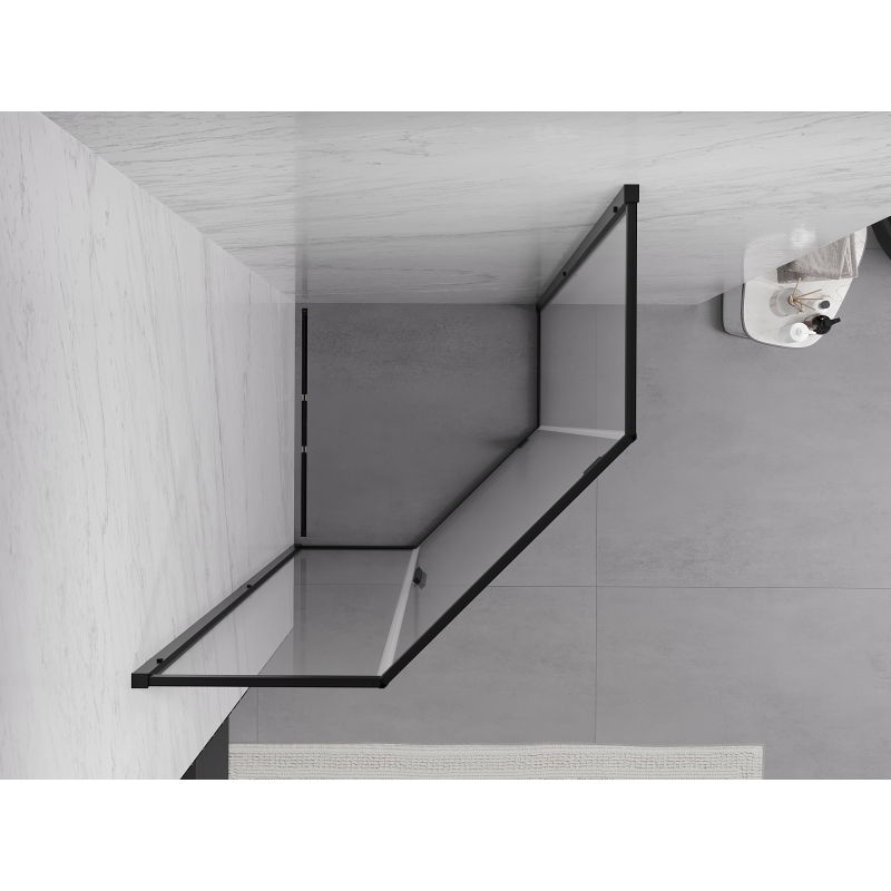 Mexen Exo петстенна сглобяема душ кабина 80 x 80 см, прозрачна, черна - 812-080-080-70-00