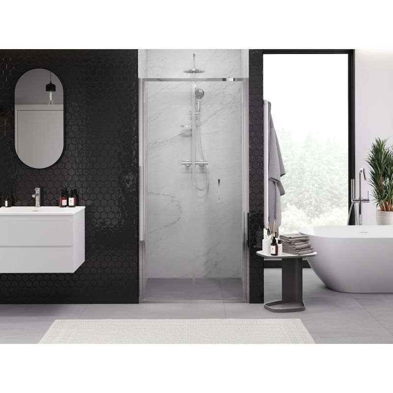 Mexen Exo сгъваеми душ врати 70 см, прозрачни, хром - 816-070-000-01-00