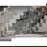 Mexen Лима сгъваща се душ кабина 120 x 80 см, прозрачна, хром + черна Flat душ тава - 856-120-080-01-00-4070