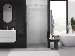 Mexen Exo душ врата на панти 90 см, прозрачни, хром - 819-090-000-01-00