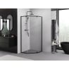 Mexen Exo петстенна душ кабина с врати 100 x 100 см, прозрачна, черна - 812-100-100-70-00