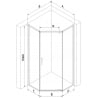 Mexen Exo петстенна душ кабина с врати 100 x 100 см, прозрачна, черна - 812-100-100-70-00