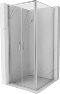 Mexen Exo-B Duo отваряема душ кабина 70 x 70 см, прозрачна, хром - 814-070-070-01-00