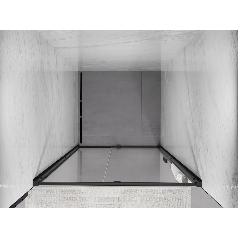 Mexen Exo-R черна прозрачна душ кабина с отваряеми врати 125 cm - 819-125-000-70-00