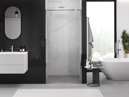 Mexen Exo плъзгаща се душ врата 105 см, прозрачна, хром - 8151-105-000-01-00