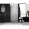 Mexen Exo-S разтегателна душ врата 90 см, прозрачна, черна - 8151-090-000-70-00