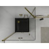 Mexen Lima сгъваем душ кабина 90 x 90 см, прозрачна, златна + подложка Flat, черна