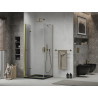 Mexen Lima сгъваем душ кабина 90 x 90 см, прозрачна, златна + подложка Flat, черна