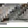 Mexen Лима сгъваема душ кабина 100 x 80 см, прозрачна, златна + Flat душ-под, черен - 856-100-080-50-00-4070G