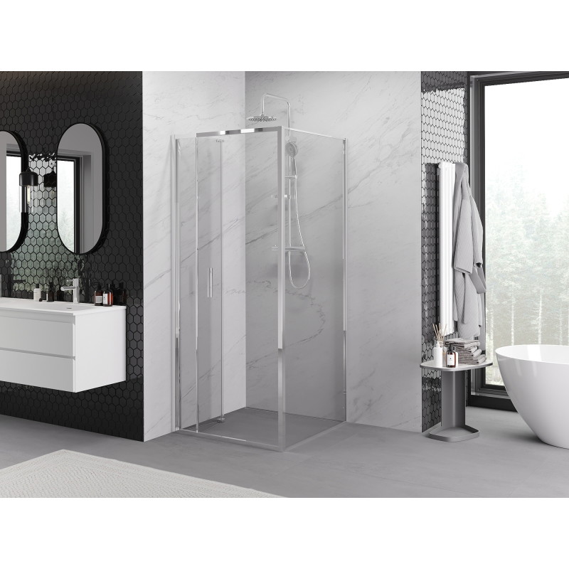 Mexen Exo-F сгъваема душ кабина 90 x 90 см, прозрачна, хром - 816-090-090-01-00