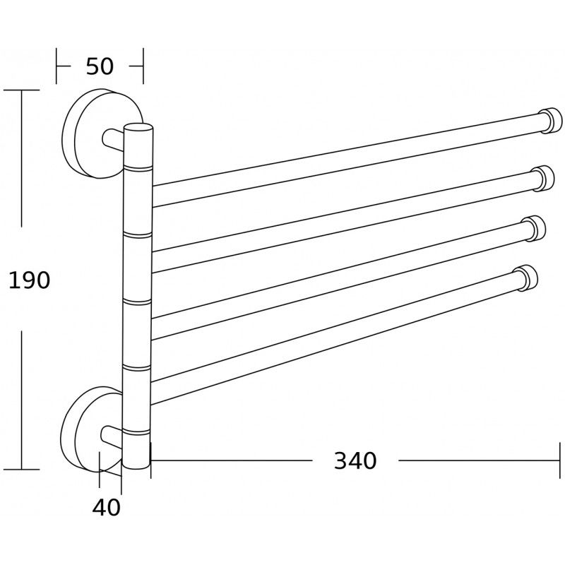 Mexen четворна въртяща се стойка за кърпи, хром - 7039244-00