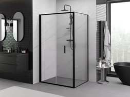 Mexen Exo-F Сгъваема душ кабина 75 x 85 см, прозрачна, черна - 816-075-085-70-00