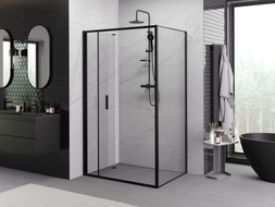 Mexen Exo-F разгъваема душ кабина 70 x 90 см, прозрачна, черна - 816-070-090-70-00