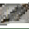 Mexen Lima Duo сгъваема душ кабина 80 x 80 см, прозрачна, златна + поддушово корито Flat - 856-080-080-50-02-4010G