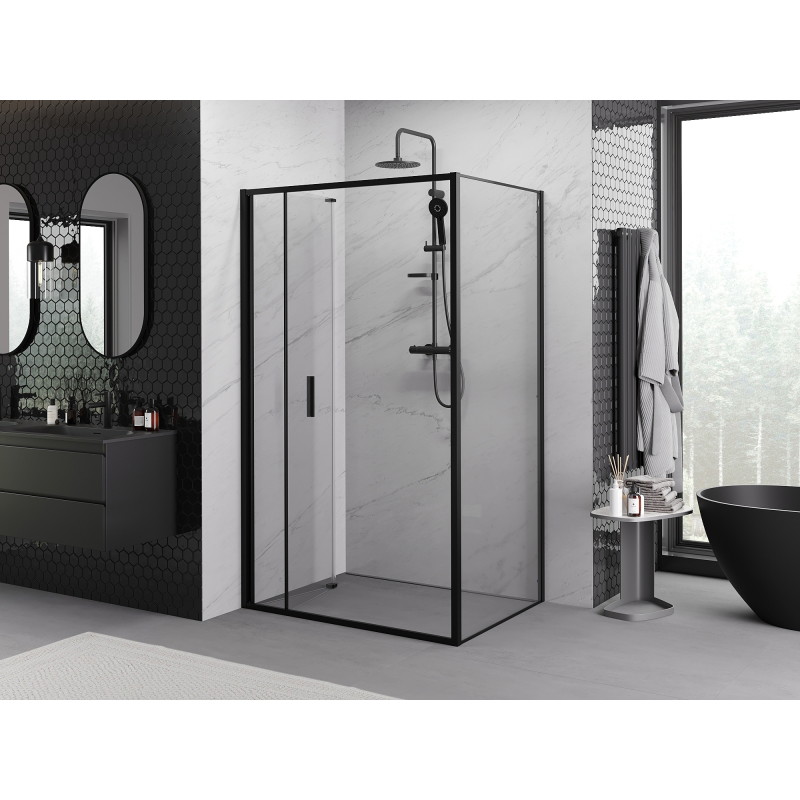 Mexen Exo-F сгъваема душ кабина 80 x 95 см, прозрачна, черна - 816-080-095-70-00