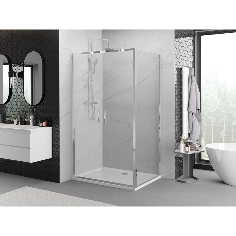 Mexen Exo-B Duo кабина за душ с отварящи се врати 80 x 75 см, прозрачна,