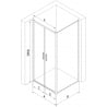 Mexen Exo отваряща се душ кабина 70 x 85 см, прозрачна, хром - 814-070-085-01-00