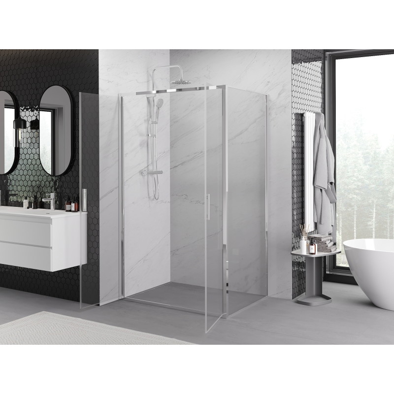 Mexen Exo-B Duo сгъваема душ кабина 80 x 85 см, прозрачна, хром - 814-080-085-01-00