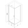 Mexen Exo-B душ кабина с отваряща се врата 95 x 80 см, прозрачна, хром