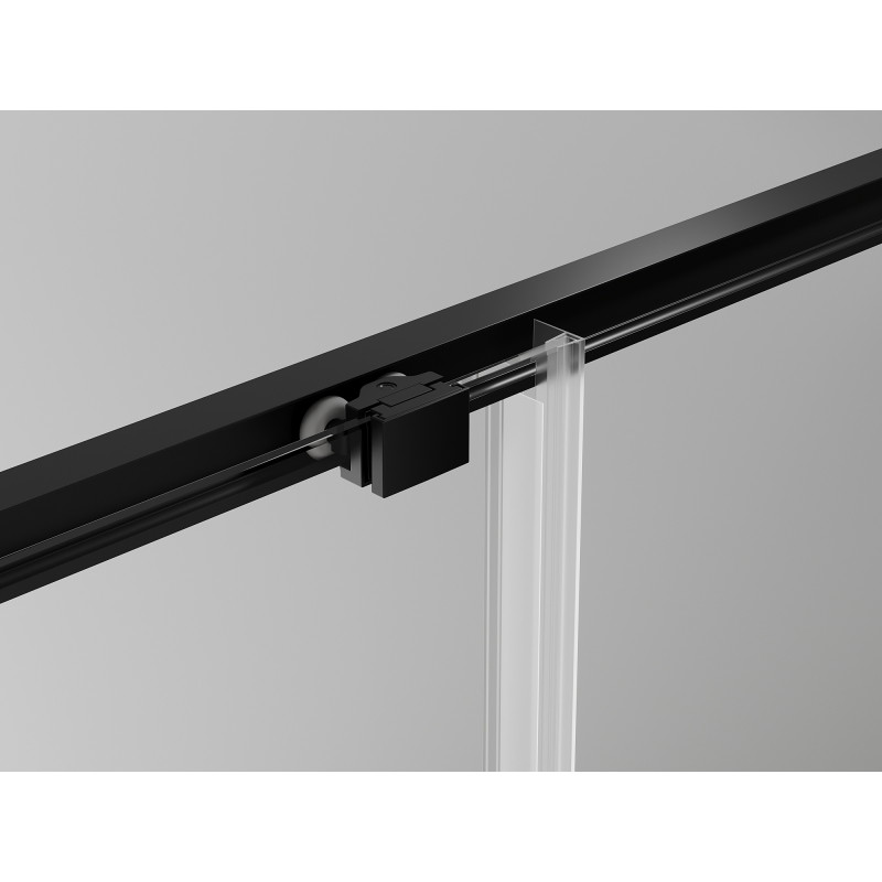 Mexen Exo-S плъзгащи душ врати 150 см, прозрачни, черни - 8151-150-000-70-00