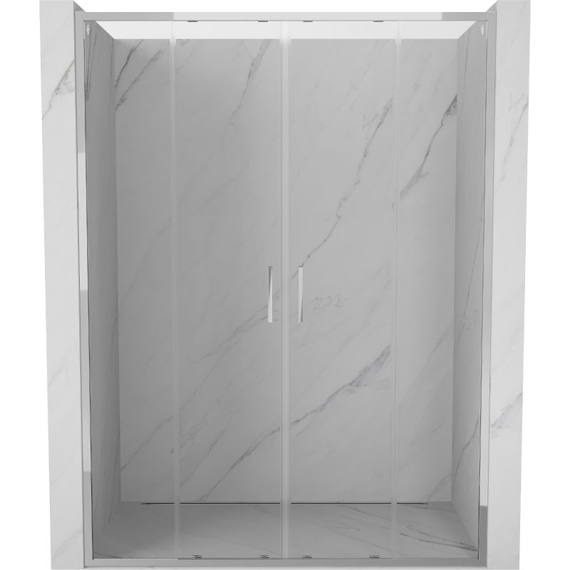 Mexen Exo двойни плъзгащи душ врати 160 cm, прозрачни, хром - 8152-160-000-01-00