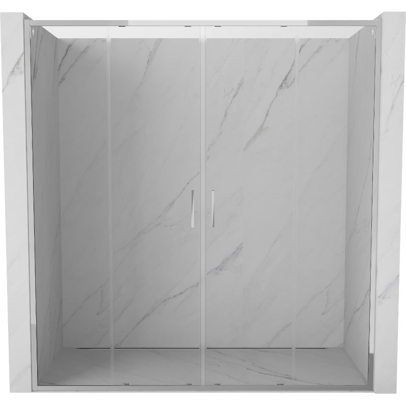 Mexen Exo двойни плъзгащи душ врати 180 cm, прозрачни, хром - 8152-180-000-01-00