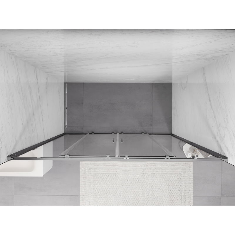 Mexen Exo двойни плъзгащи се душ врати 180 см, прозрачни, хром - 8152-180-000-01-00