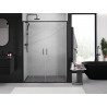 Mexen Exo-S Duo двойни плъзгащи се душ врати 140 см, прозрачни, черни