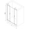 Mexen Exo двойни плъзгащи се душ врати 130 cm, прозрачни, черни - 8152-130-000-70-00