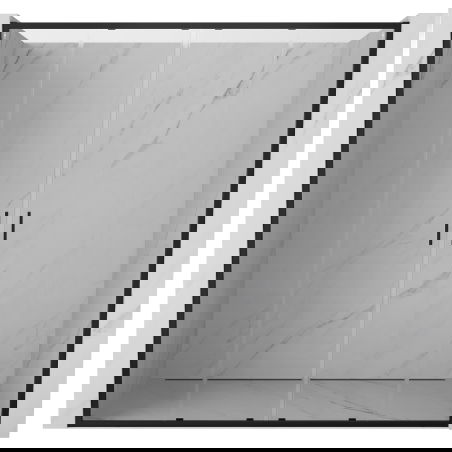 Mexen Exo двукрилни плъзгащи се душ врати 170 см, прозрачни, черни - 8152-170-000-70-00