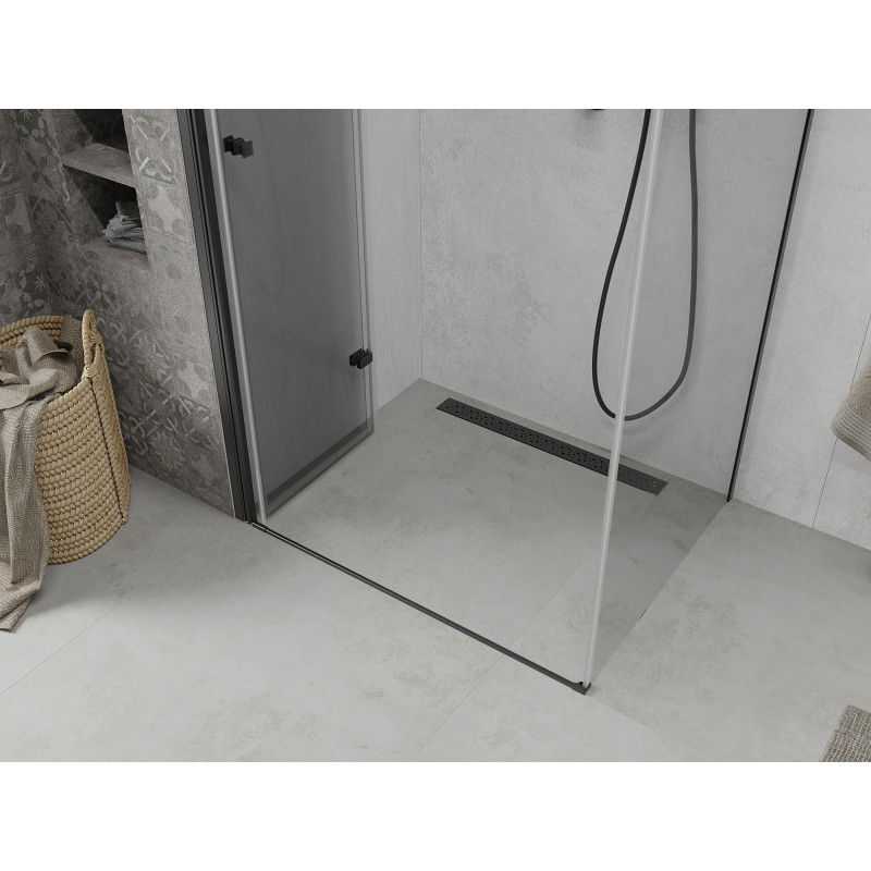 Mexen Lima сгъваема душ кабина 80 x 100 см, прозрачна, черна - 856-080-100-70-00