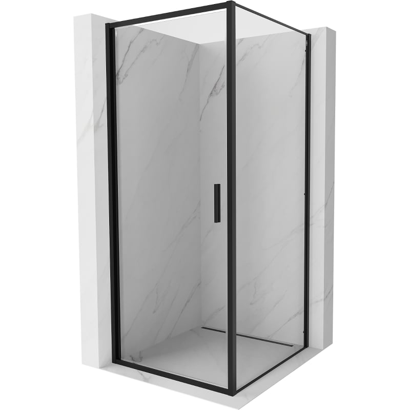 Mexen Exo душ кабина с отваряща се врата 70 x 70 см, прозрачна, черна - 817-070-070-70-00