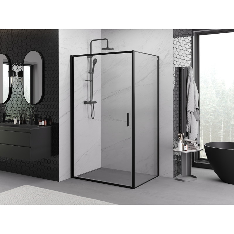 Mexen Exo-B плъзгаща душ кабина 80 x 100 см, прозрачна, черна - 817-080-100-70-00