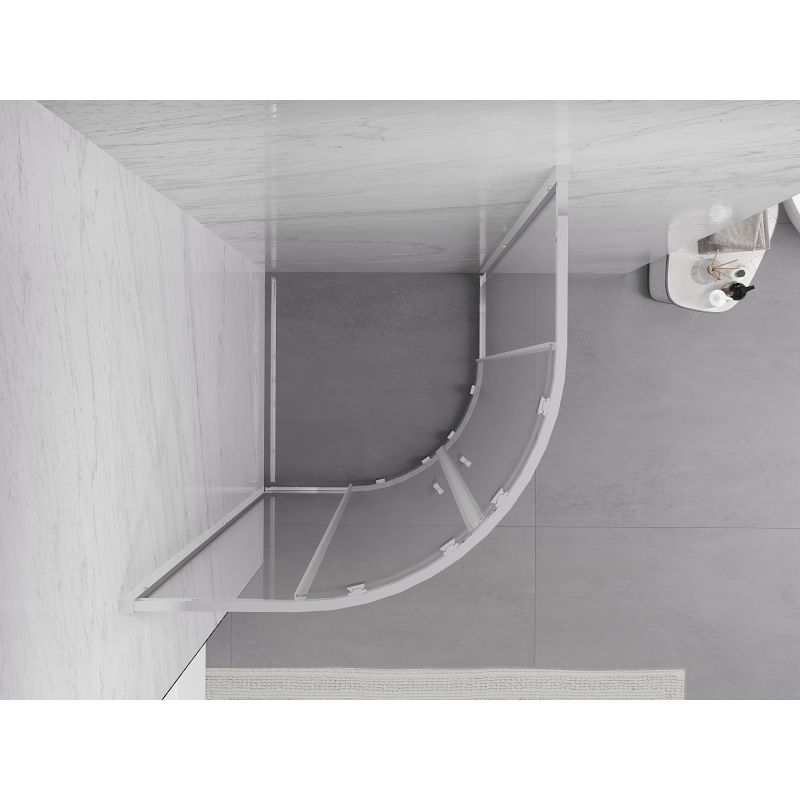 Mexen Exo полузаоблена душ кабина 80 x 80 см, прозрачна, хром - 8132-080-080-01-00