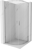 Mexen Exo-S Duo плъзгаща се полукръгла душ кабина 90 x 90 см, прозрачна, хром
