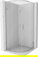 Полукръгла плъзгаща се душ кабина Mexen Exo 90 x 90 cm, прозрачна, хромирана - 8132-090-090-01-00