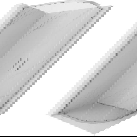 Mexen Exo кабина за душа, полукръгла асиметрична, плъзгащи се врати 100 x 80 см, прозрачна, хром - 8132-100-080-01-00