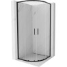 Mexen Exo-S Duo полукръгла плъзгаща се душ кабина 80 x 80 см, прозрачна, черна