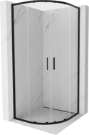 Mexen Exo-S Duo полукръгла плъзгаща се душ кабина 80 x 80 см, прозрачна, черна