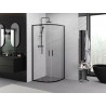 Mexen Exo-S Duo полукръгла плъзгаща се душ кабина 80 x 80 см, прозрачна, черна