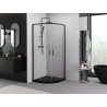 Mexen Exo-S Duo полукръгла плъзгаща се душ кабина 80 x 80 см, прозрачна, черна