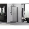 Mexen Exo-S Duo полукръгла плъзгаща се душ кабина 80 x 80 см, прозрачна, черна