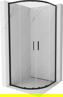 Полукръгла душ кабина Mexen Exo 90 x 90 см, прозрачна, черна - 8132-090-090-70-00