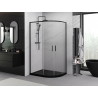 Mexen Exo-S Duo асиметрична овална плъзгаща се душ кабина 100 x 80 см, прозрачна,