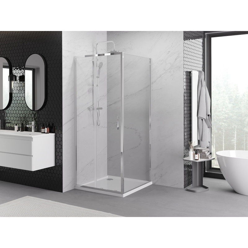 Mexen Exo-S плъзгаща се душ кабина 100 x 100 см, прозрачна, хром - 8151-100-100-01-00